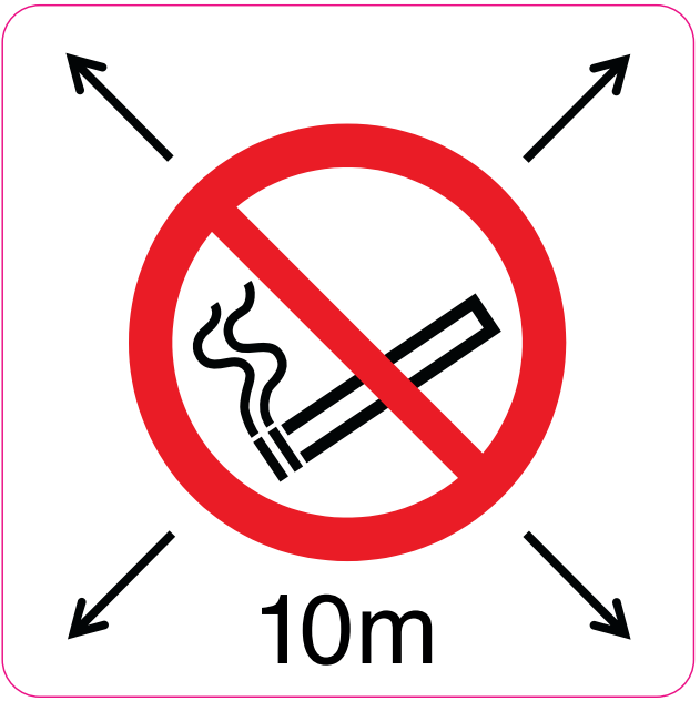 Pictogram rookverbod 10 meter
