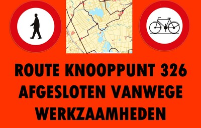 Wandelknooppunt 326 afgesloten