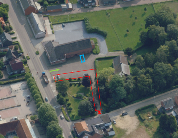 kaart verkeerssituatie pastorij Veerle