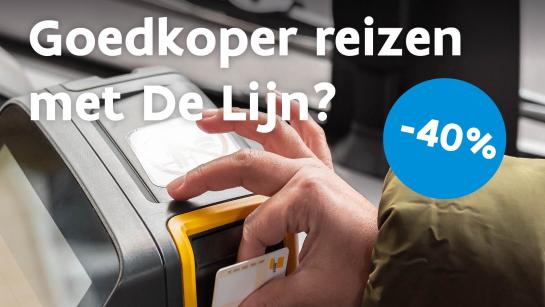 Flyer waarop de korting van De Lijn staat